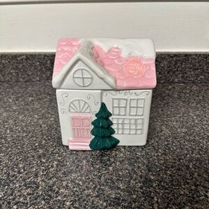 Peppermint and Pine Pink Gingerbread House Cookie Jar Canister